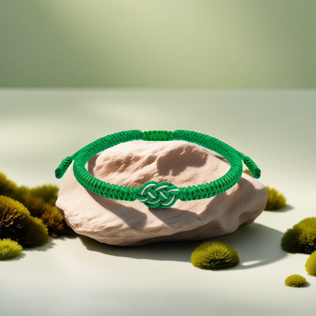 Irish By Blood American By Birth Patriot By Choice Celtic Knot Green Braided Bracelet