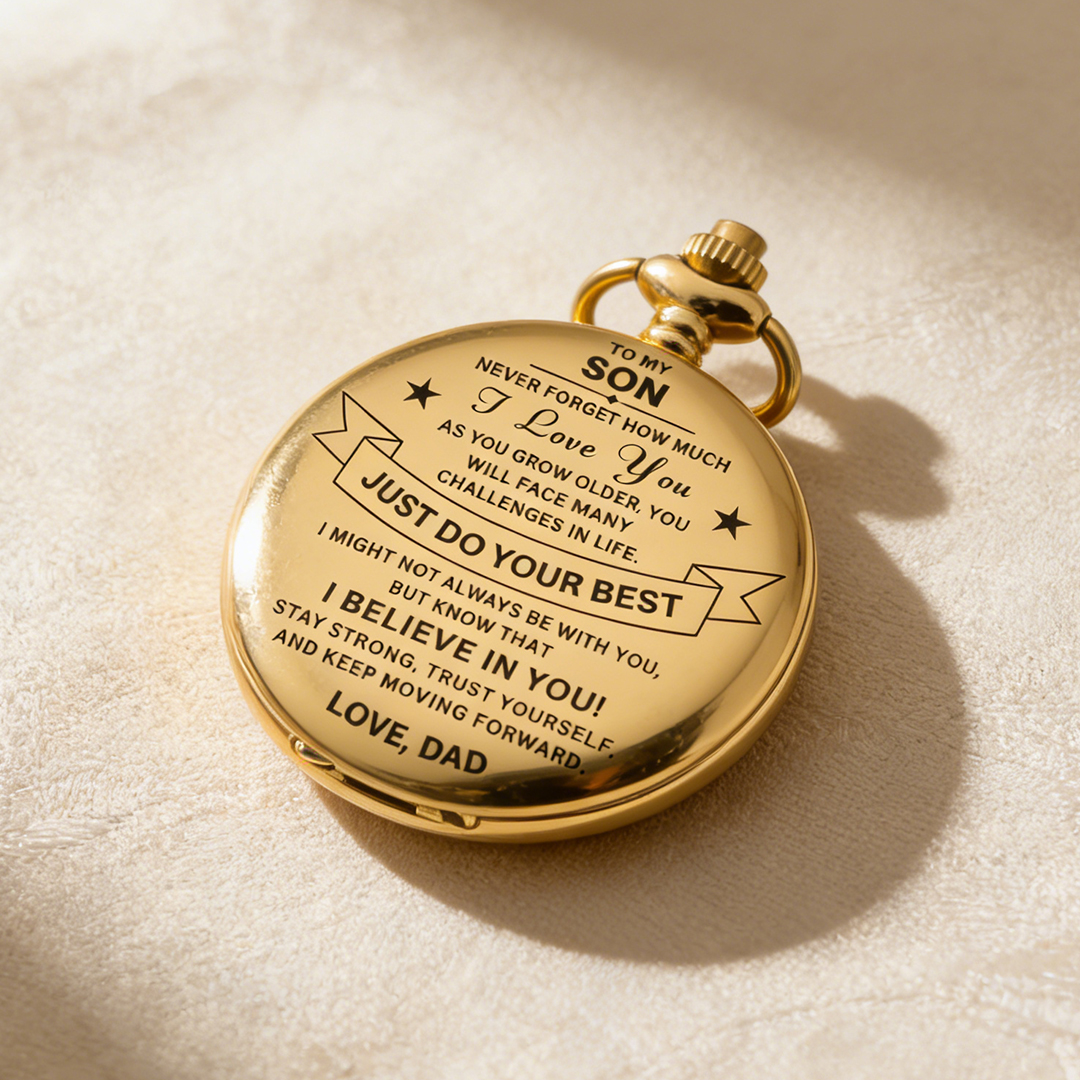 Best Gift For Son - Just Do Your Best Luxury Vintage Pocket Watch