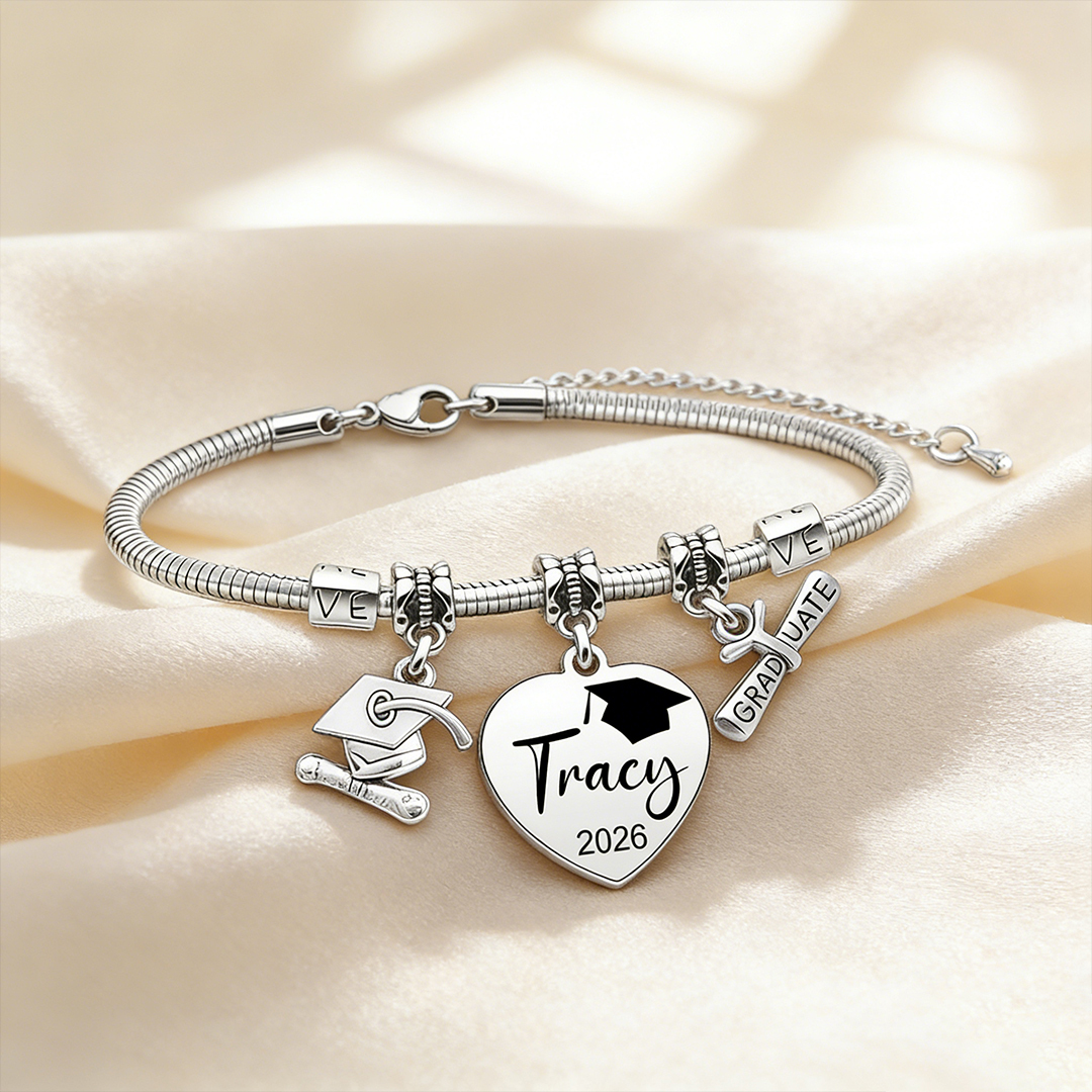 Personalized Custom Graduation Bracelet, Class of 2026