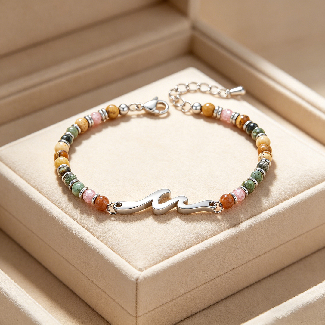 For Daughter - I Love You Forever And Always Wave Beads Bracelet