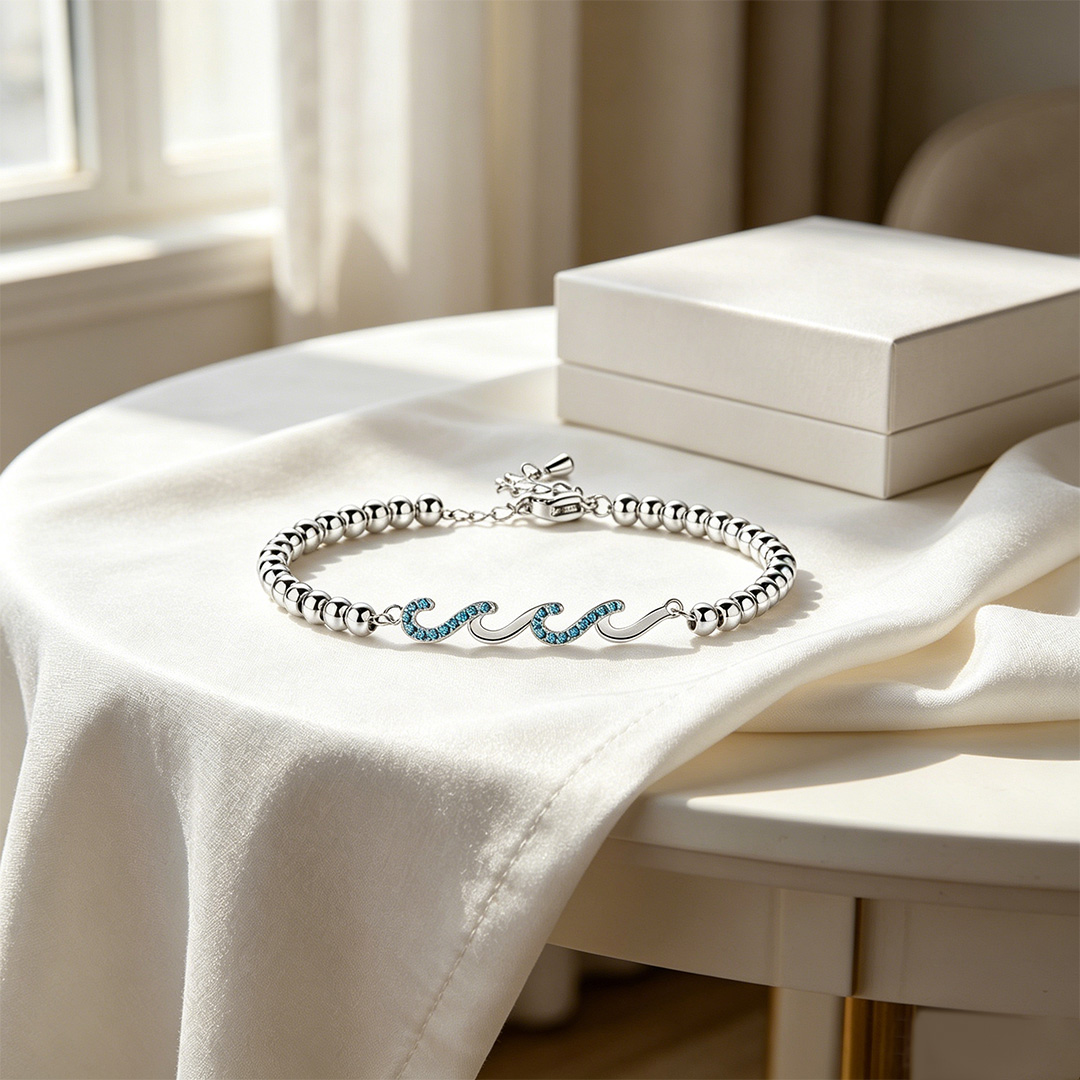 Love yourself every moment with this wave bracelet