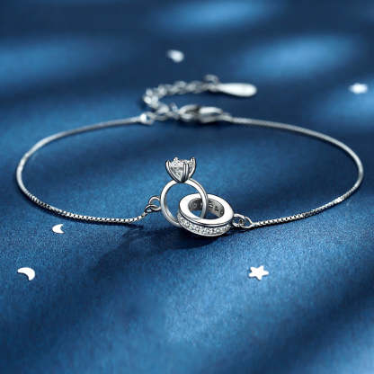 For Wife - S925 Interlocking Diamond Bracelet