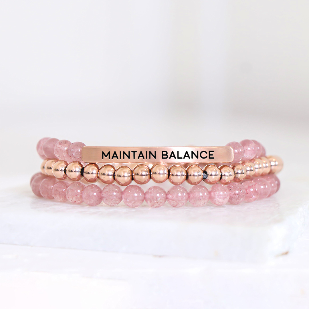 Maintain Balance Bead Lettering Bracelet