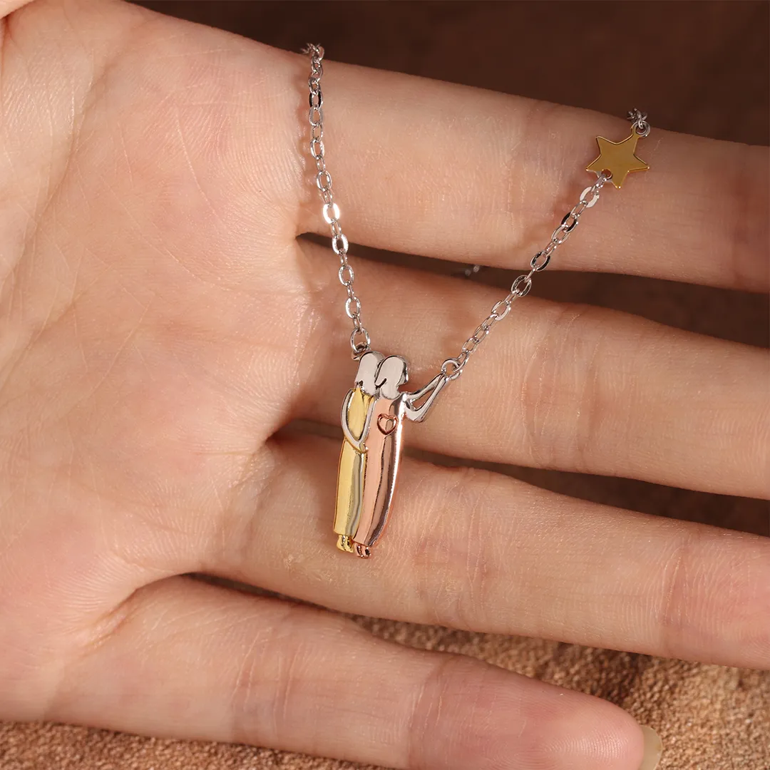 For Friend - Thank You For Being My Unbiological Sister Sister Star Pendant Necklace