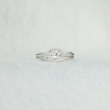 For Granddaughter - S925 Always Keep Me In Your Heart, For You Are Always In Mine Layered Heart Ring