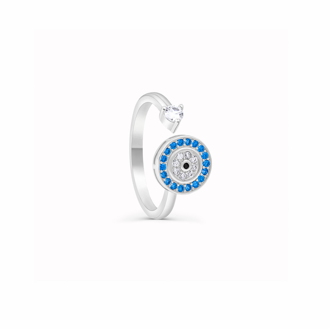 "Fuck Anxiety" Evil Eye Rotatable Ring
