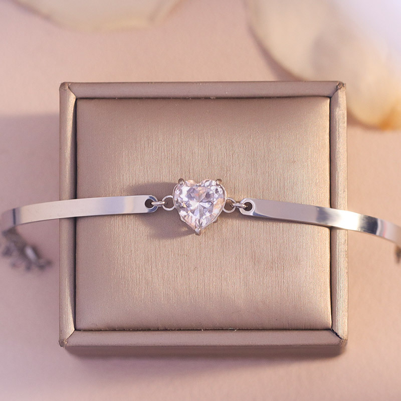 For Daughter - I’ll Always Be With You Diamond Heart Bracelet