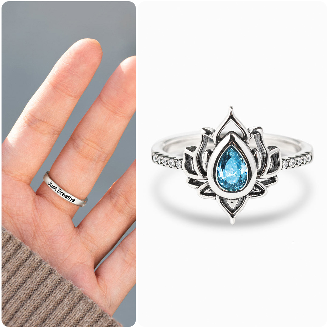 Just breathe  Lotus Ring