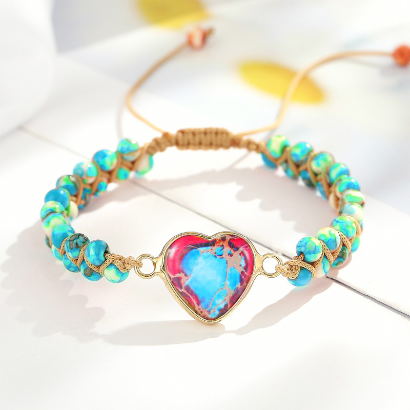 For Daughter - We Are Forever Linked Together Heart Beads Bracelet