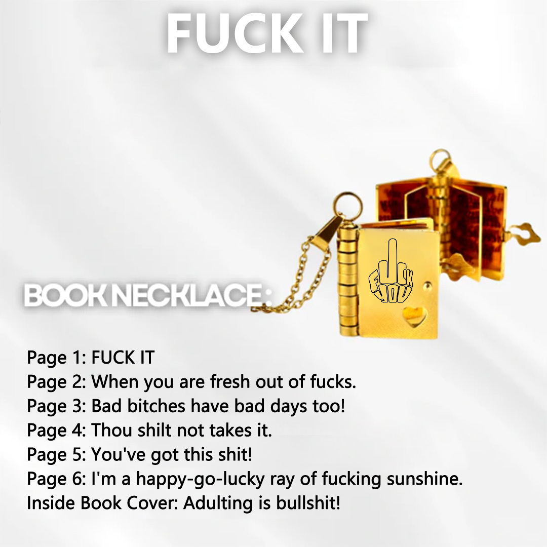 Fuck  It Book Necklace