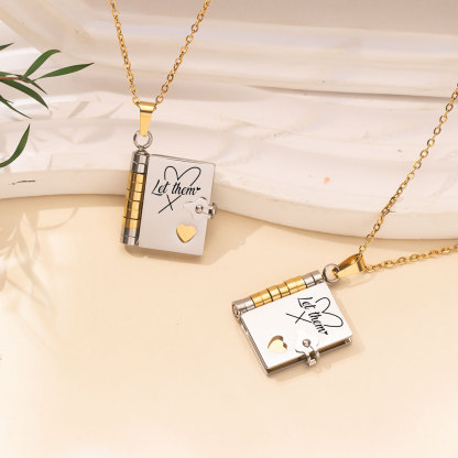 Just let them Book Necklace