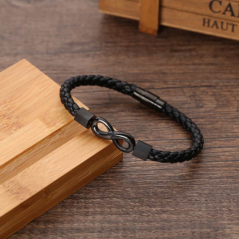 For Grandson - Grandmother and Grandson A link That  Can Never Be Undone Ceramic Infinity Braided Bracelet