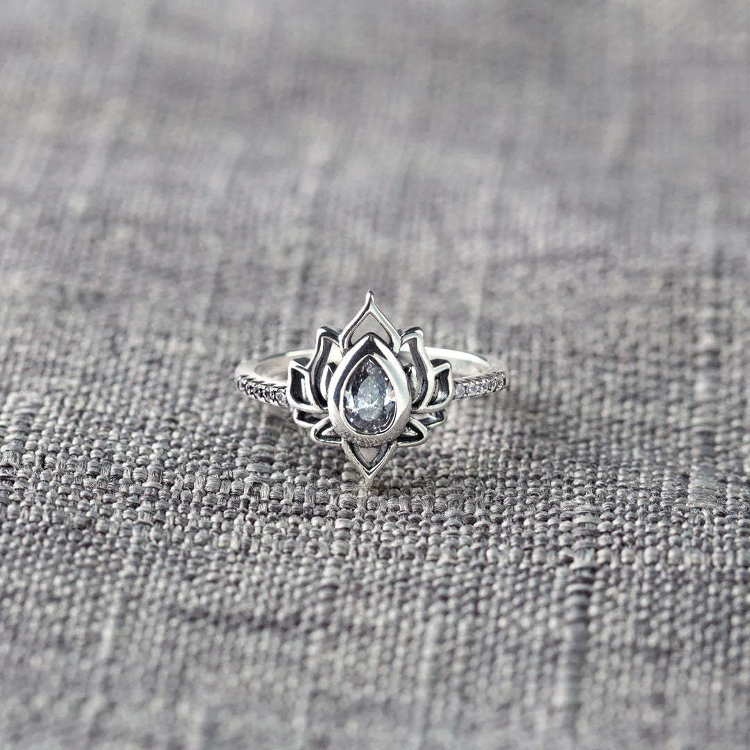 Beauty Can Come from Change Grow And Believe Lotus Ring