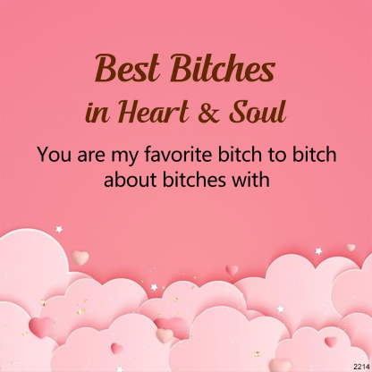 For Friend- Best Bitches in Heart & Soul Custom Heart Birthstones Bracelet