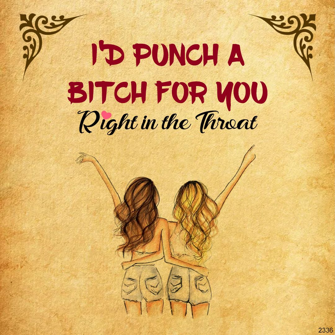 For Friend -I'd Punch a Bitch for You Heart Set Bracelet