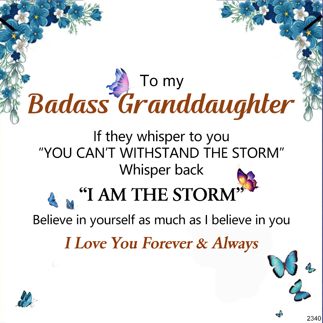 For Granddaughter- Love You Forever & Always Blue Butterfly Crystal Bracelet