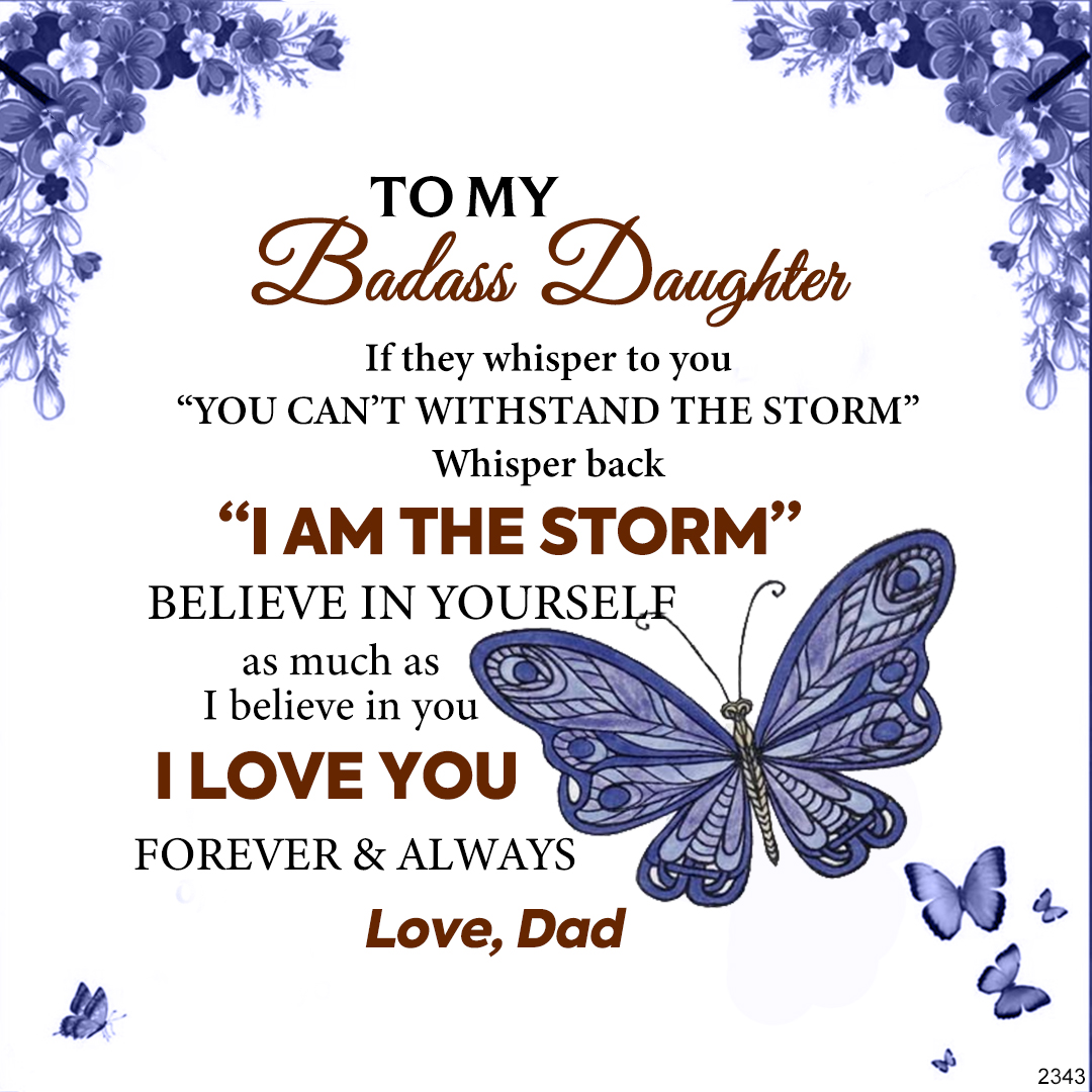 For Daughter- I Love You Forever & Always Blue Butterfly Crystal Bracelet