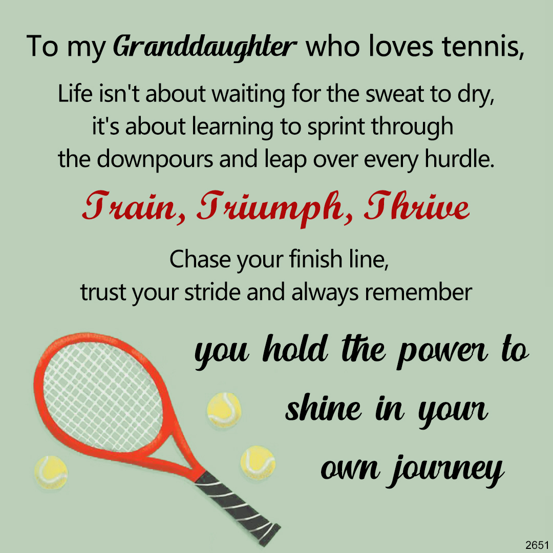 To My Granddaughter Who Loves Tennis Racket Bracelet