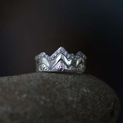 S925 Keep Climbing It'll Be Beautiful When You Get to the Top Mountain Ring