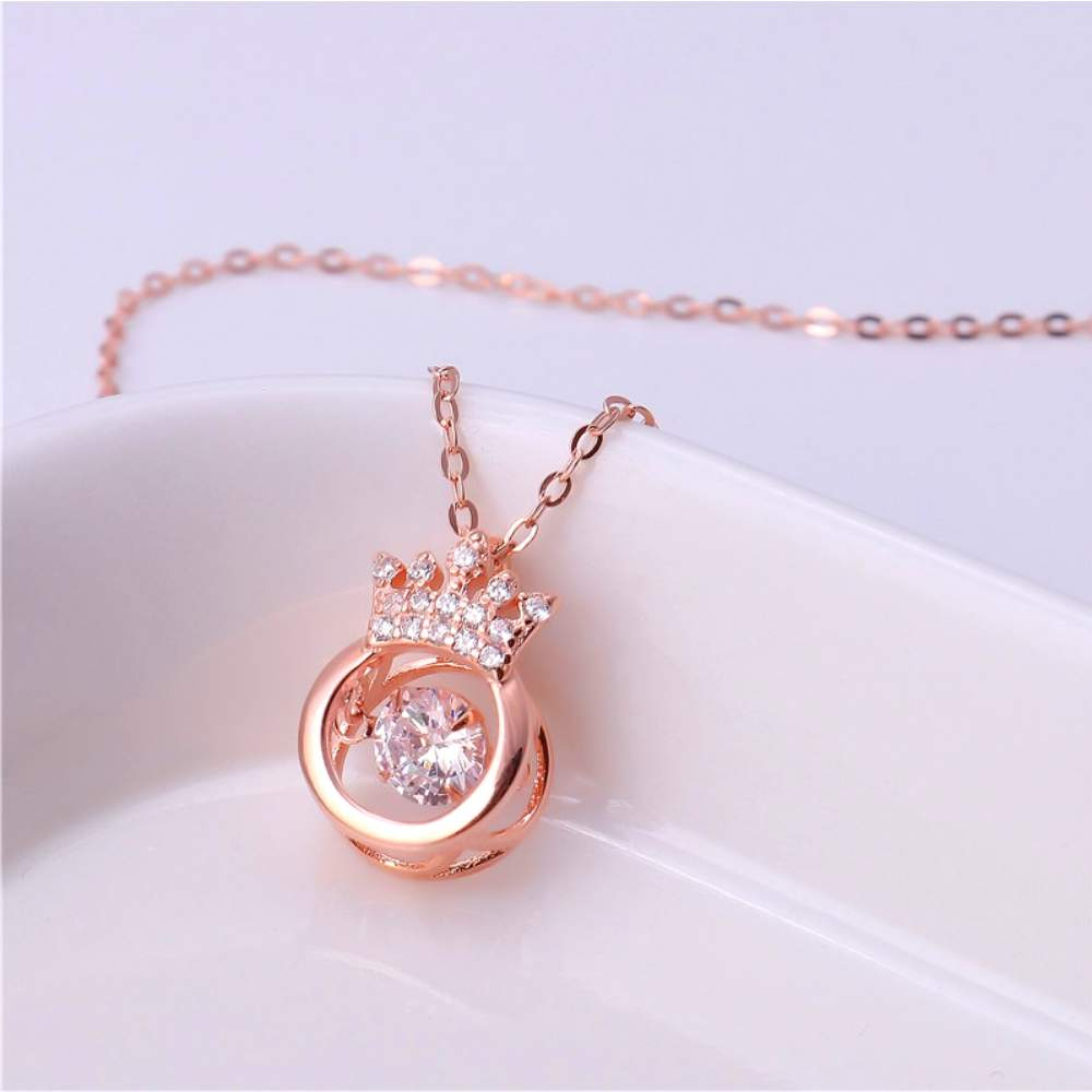 For Granddaughter - S925 Straighten Your Crown Sparkling Dance Necklace