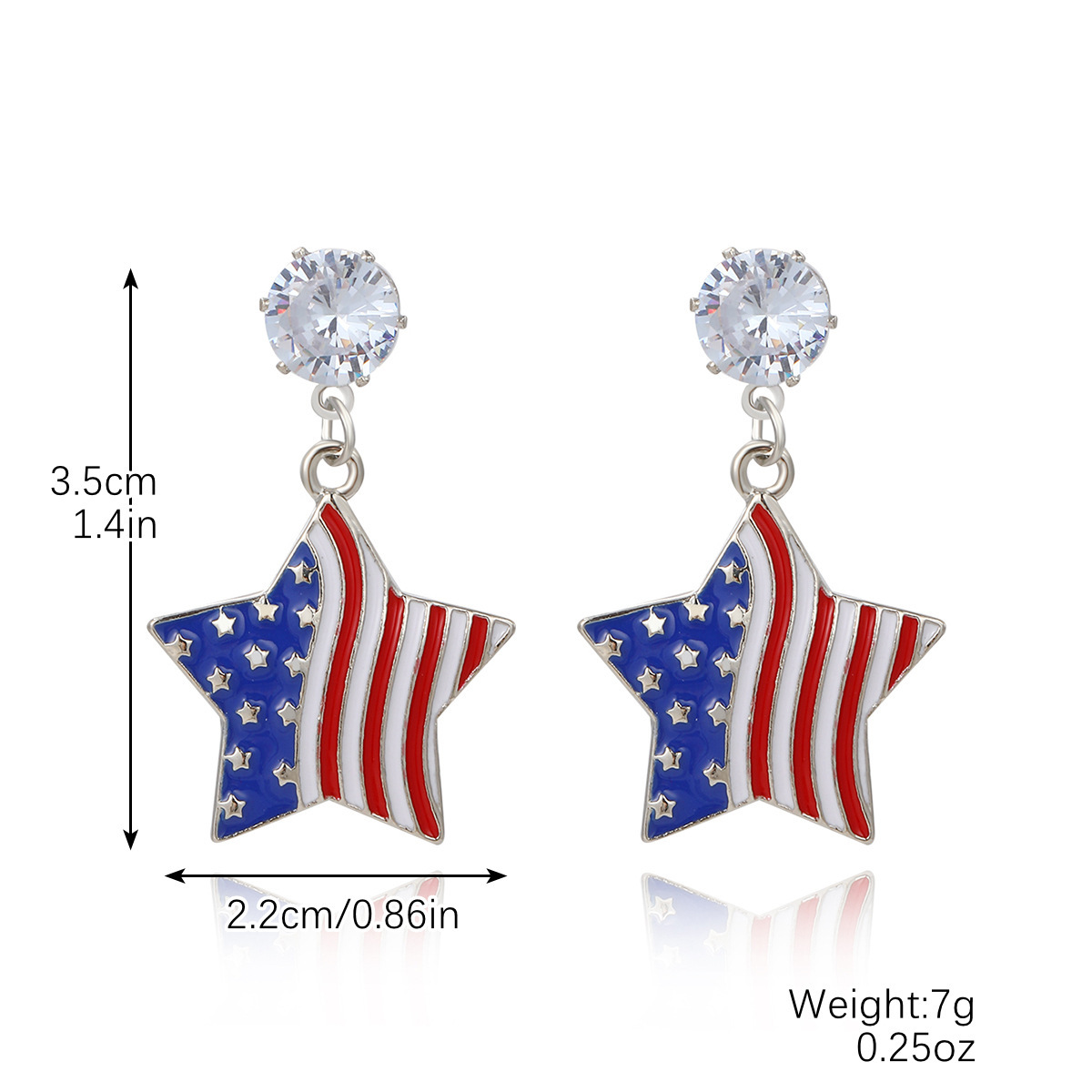 US Flag Star Earrings