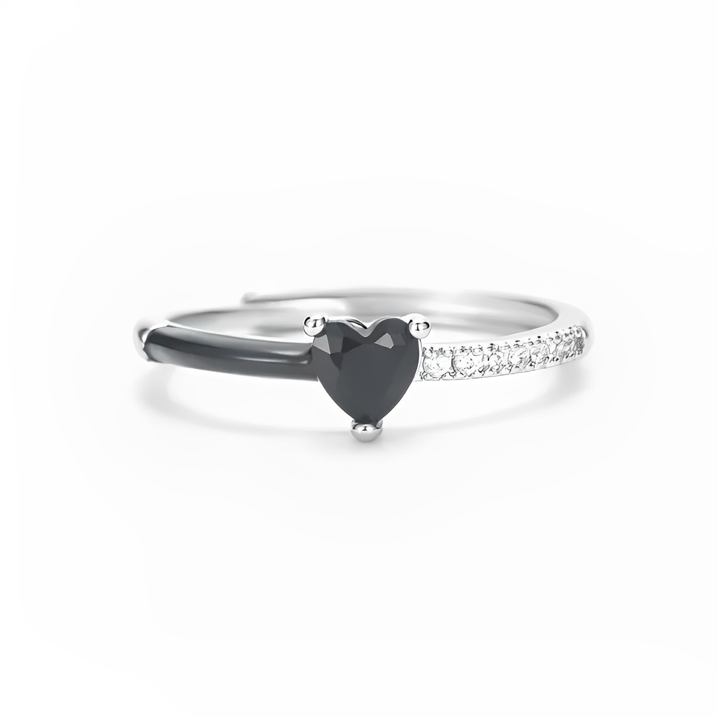 For Self - I’m Choosing Me I’m Choosing My Peace Drip Glaze Half Diamond Ring
