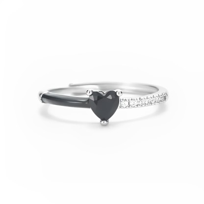 For Self - I’m Choosing Me I’m Choosing My Peace Drip Glaze Half Diamond Ring