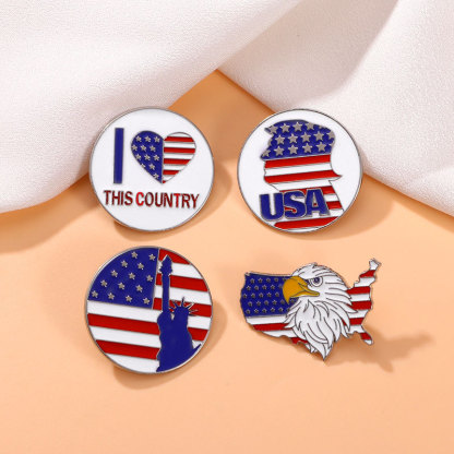 US Flag Circle Pin