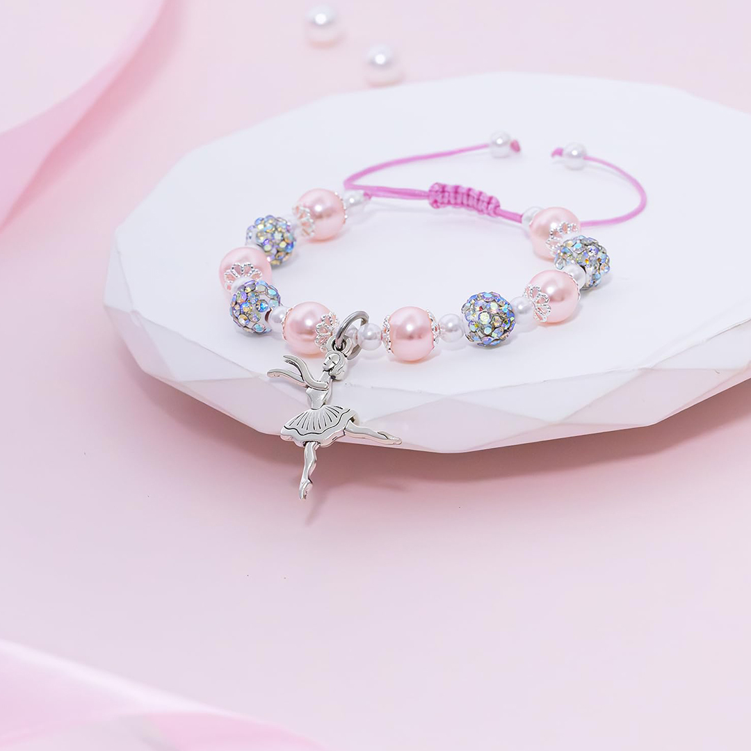For Granddaughter- I Will Always Be With You Ballet Girl Pearl Bracelet