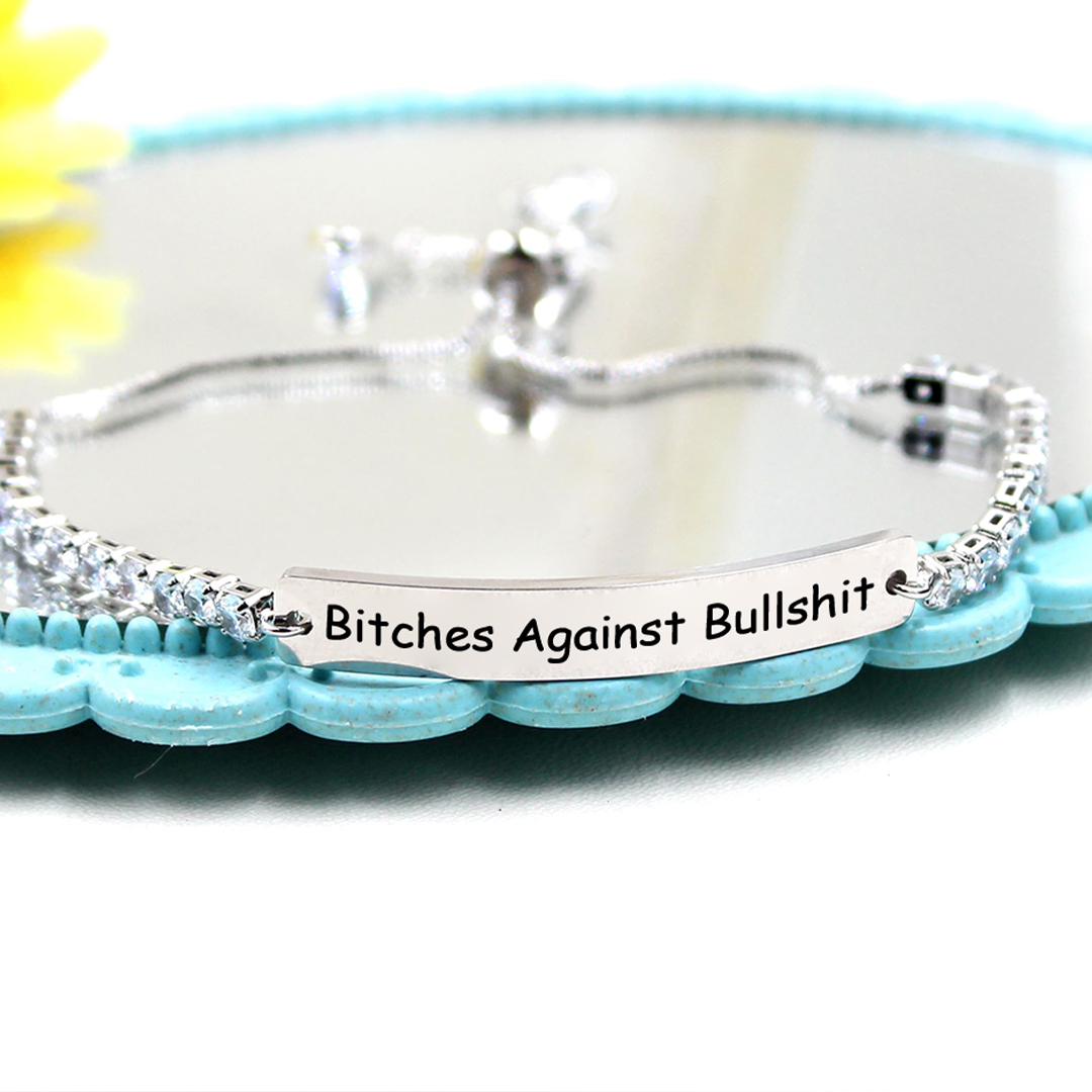  Bitches Against Bullshit Diamond Tennis Bracelet
