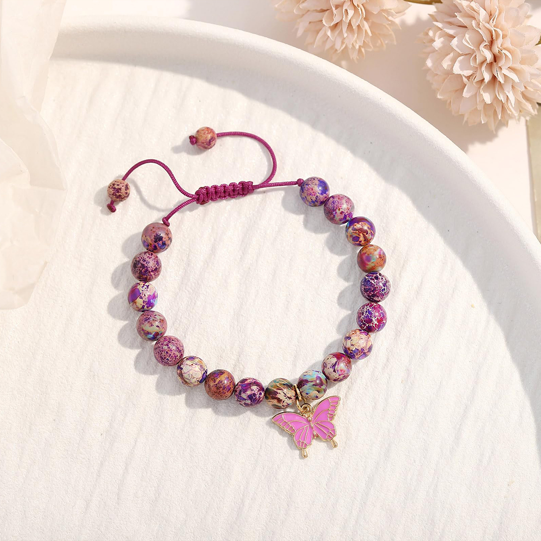For Granddaughter- Butterfly Beaded Bracelet