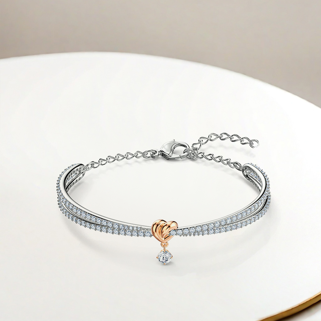 For Daughter- I Will Be With You Forever Love Knot Pendant Bracelet