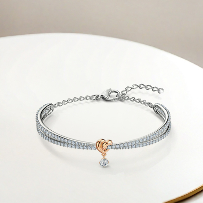 For Daughter- I Will Be With You Forever Love Knot Pendant Bracelet