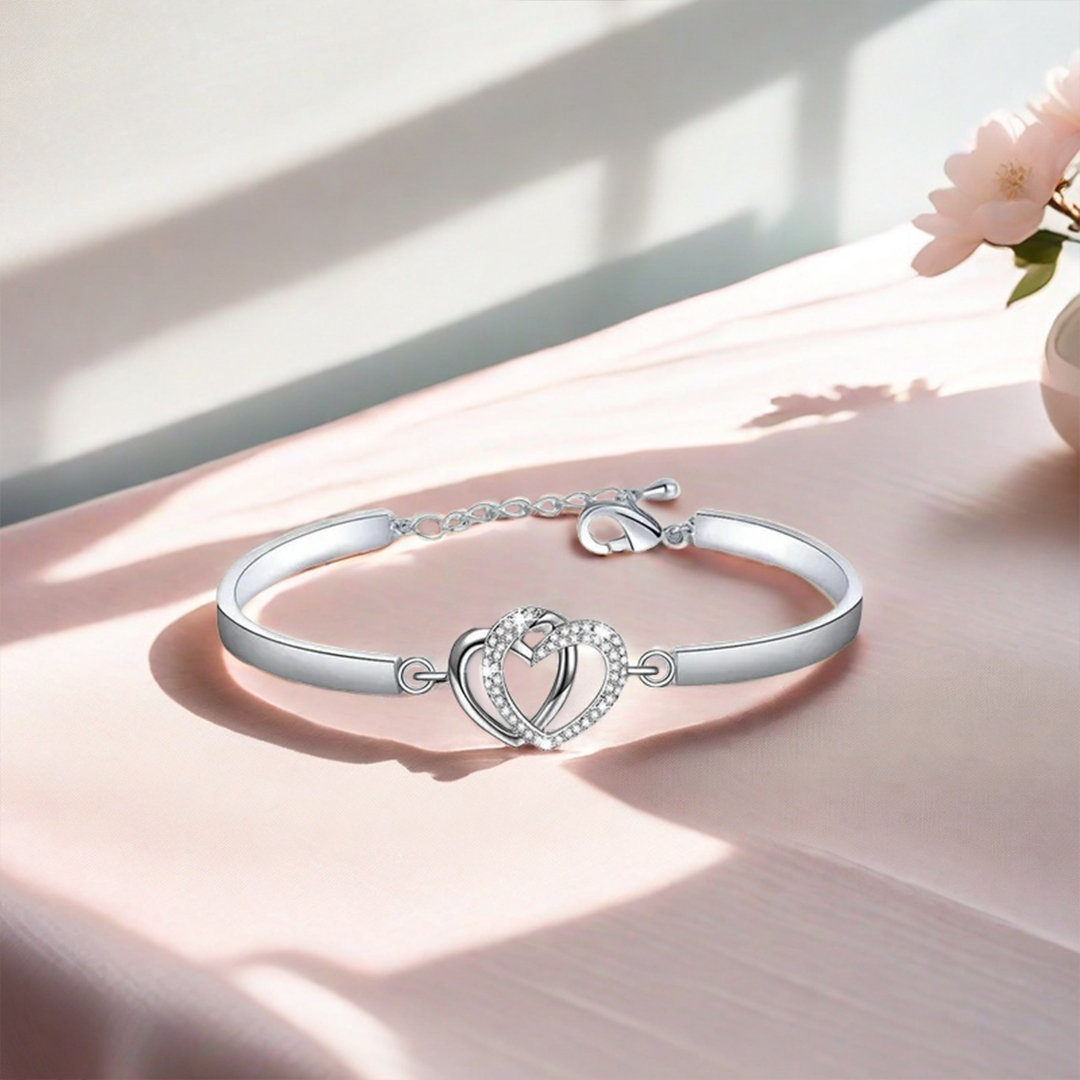 For Granddaughter - I Love You Forever And Always Double Heart Bracelet