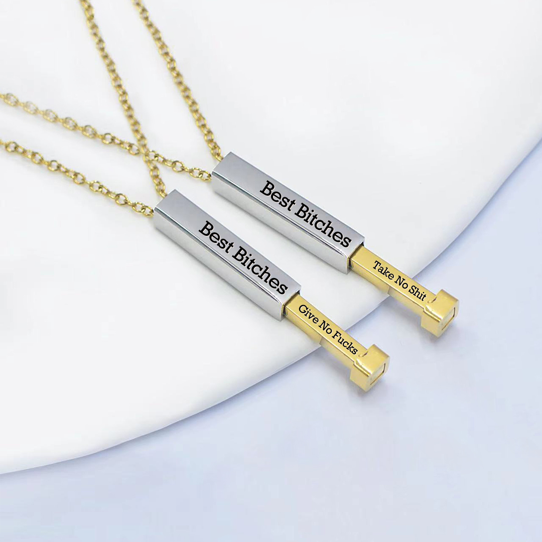 For Friend - Best Bitches Mantra Necklace