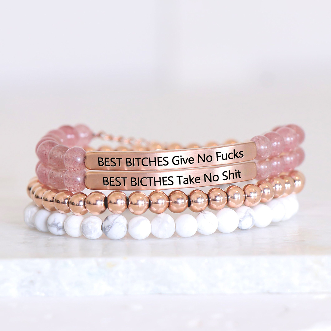 For Friend - Best Bicthes Bead Lettering Bracelet