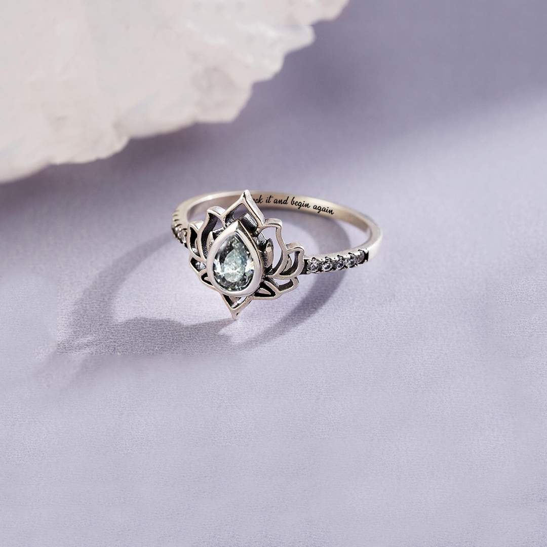 2025 Begin Again Engraved Lotus Ring