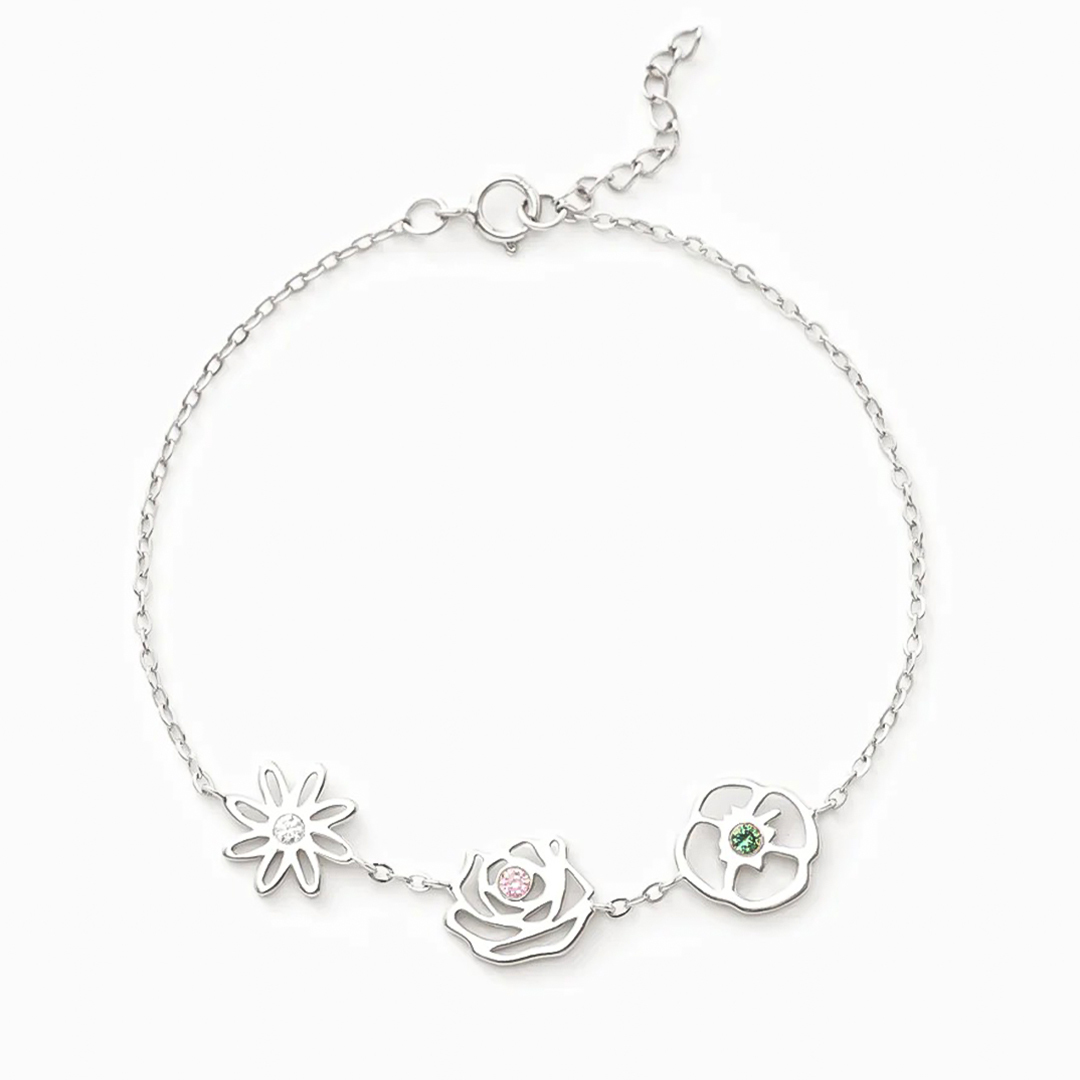 For Grandma - Grandma's Garden Custom Birth Flowers Bracelet