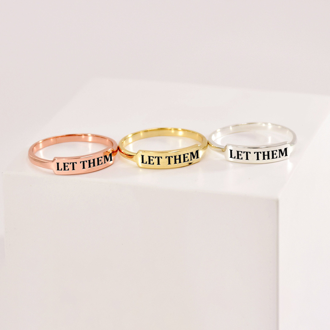 Let Them Dainty Bar Ring