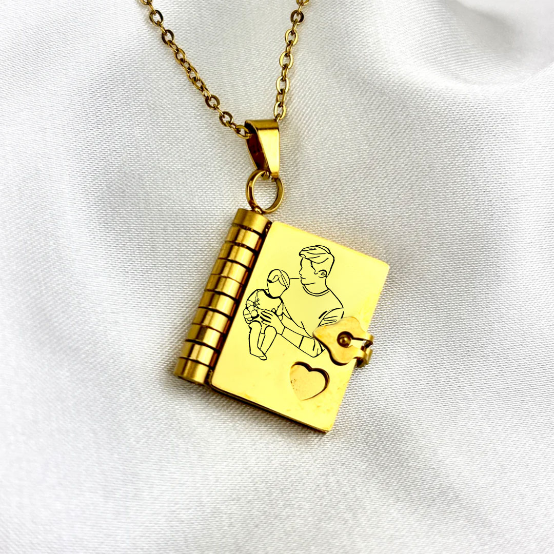 My Dad Book Necklace
