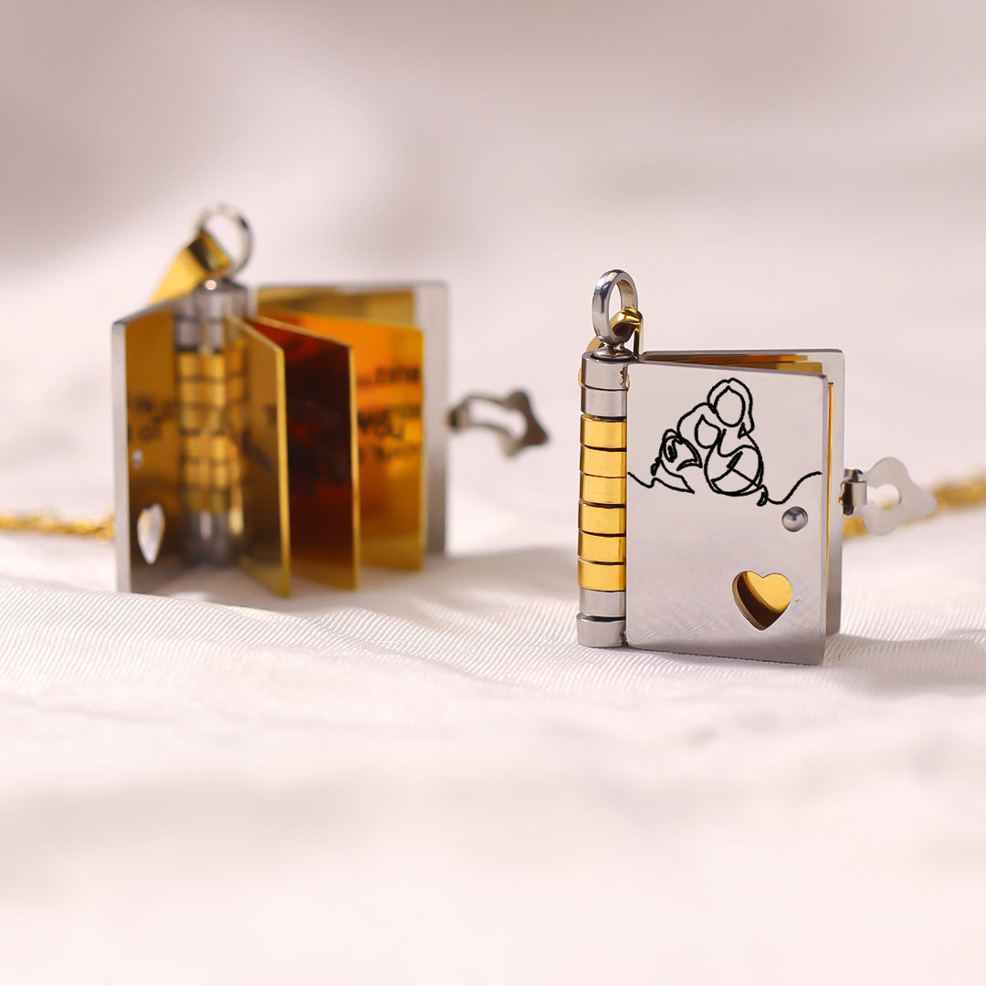 To My Granddaughter Book Necklace