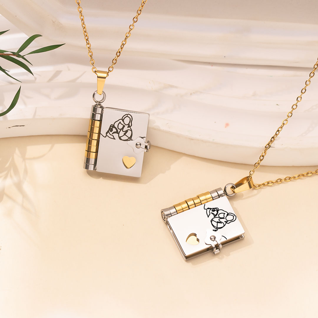 Grandmother And Granddaughter A Link That Can Never Be Undone Book Necklace