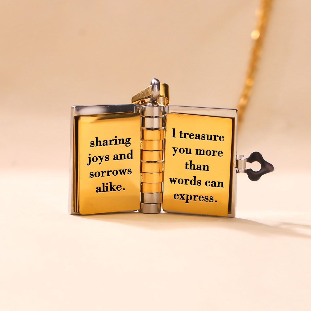 For Sisters- I Love You Sister Book Necklace