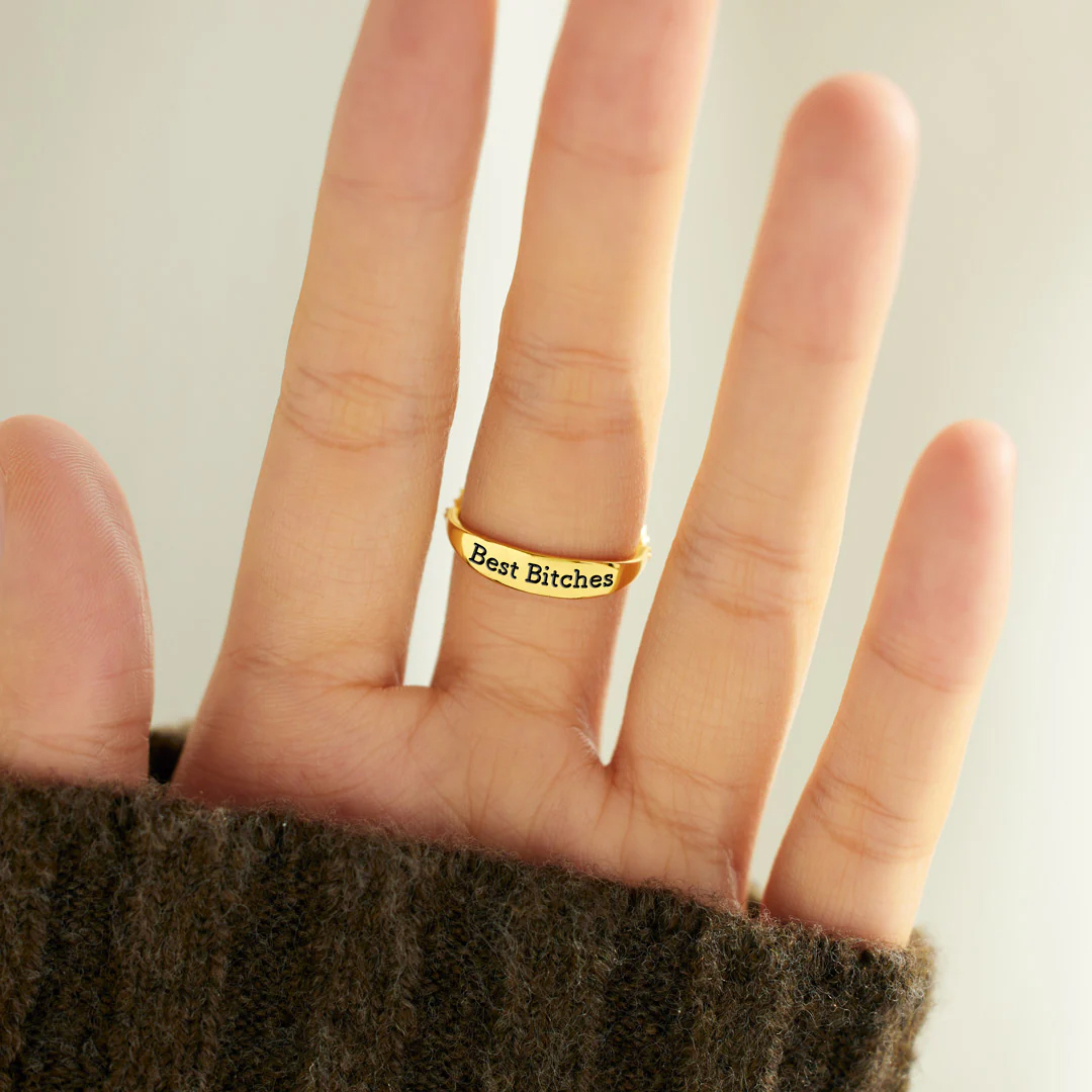 For Friends - Here's to another year of us wave ring