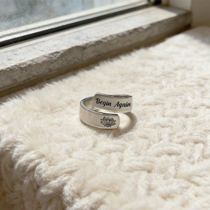 Fuck It and Begin Again Open Lotus Ring