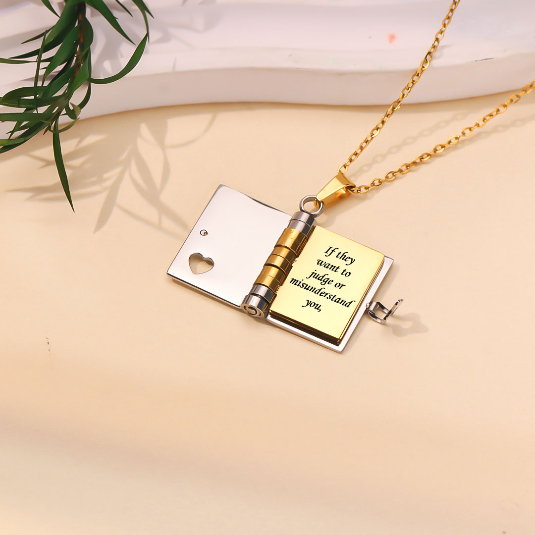 Just let them Book Necklace