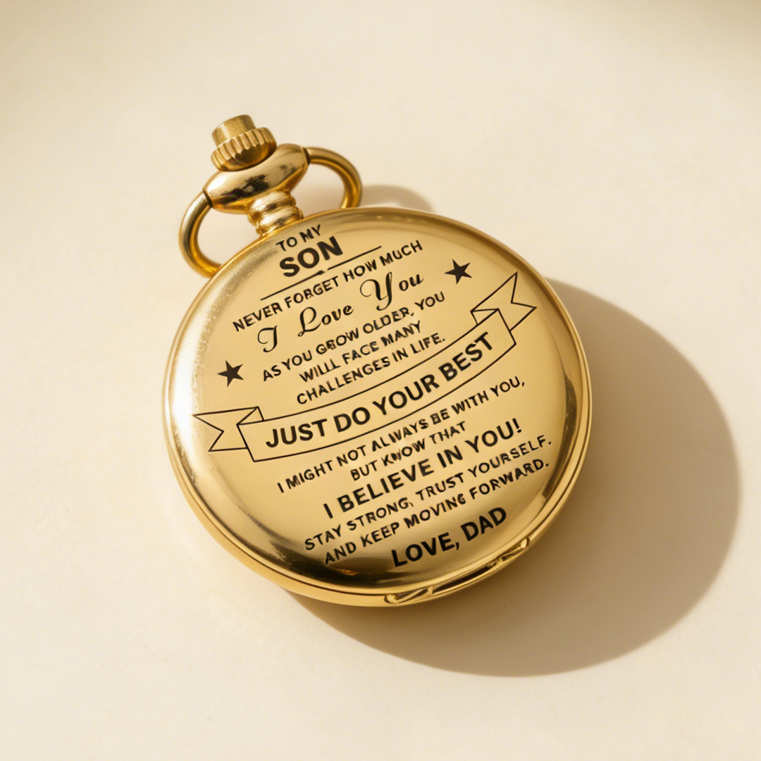 Best Gift For Son - Just Do Your Best Luxury Vintage Pocket Watch