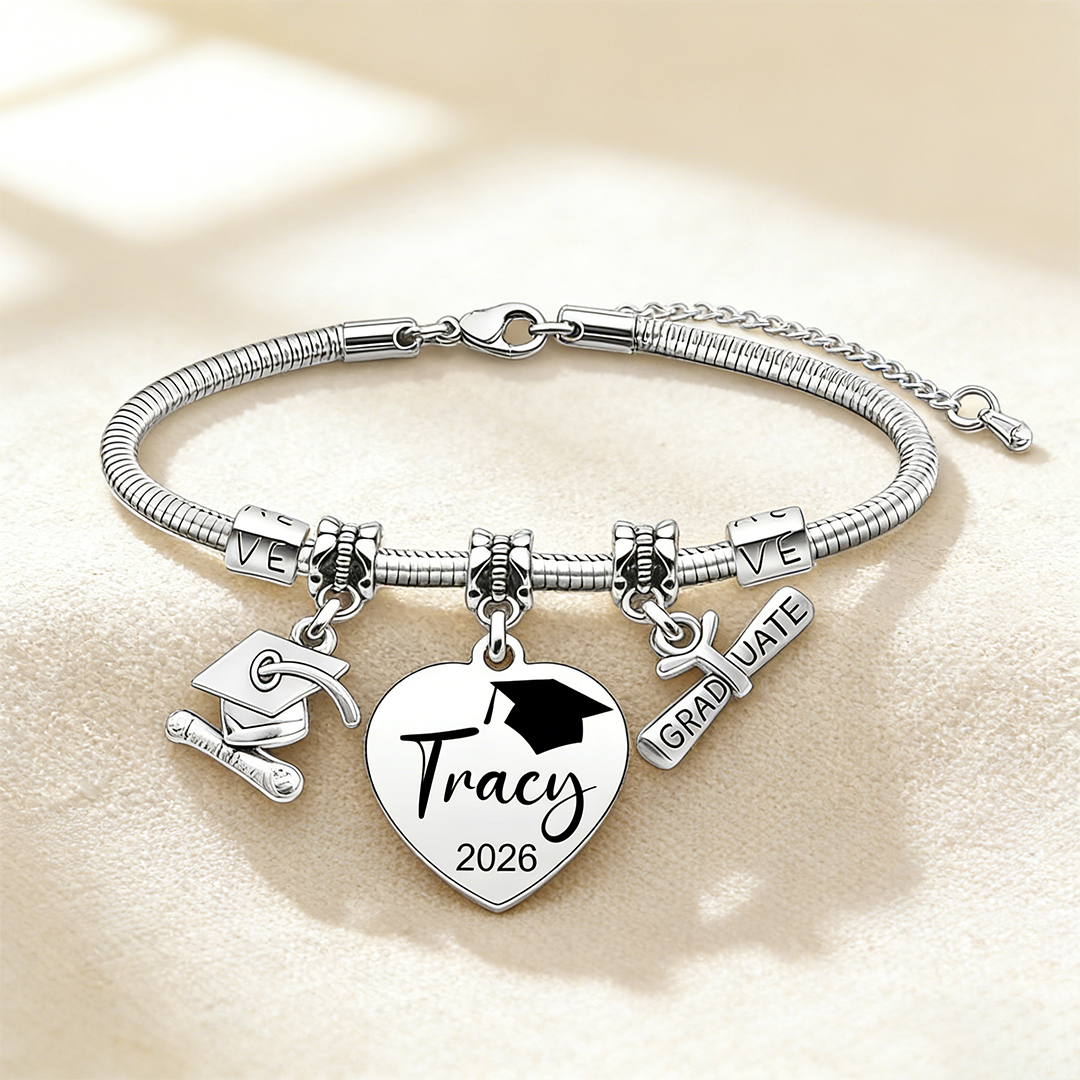 Personalized Custom Graduation Bracelet, Class of 2026