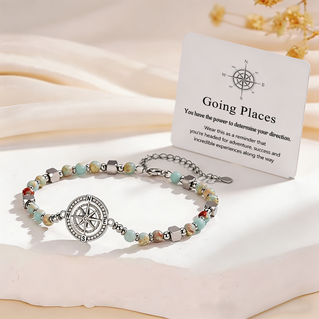 Congratulations - Going Places Graduation Compass bracelet