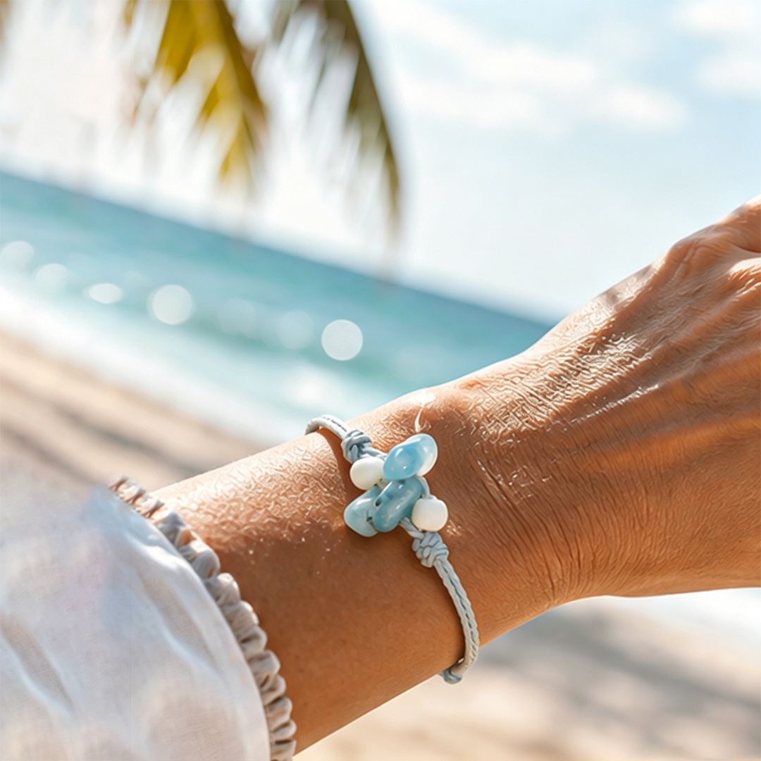 For Friends - I'm deeply grateful to have you Sea glass Bracelet